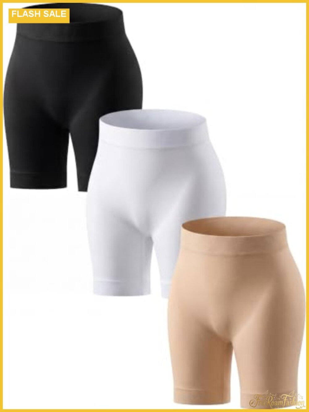 Cooling Anti-Chafing Seamless Slip Shorts for Under Dresses, 3-Pack